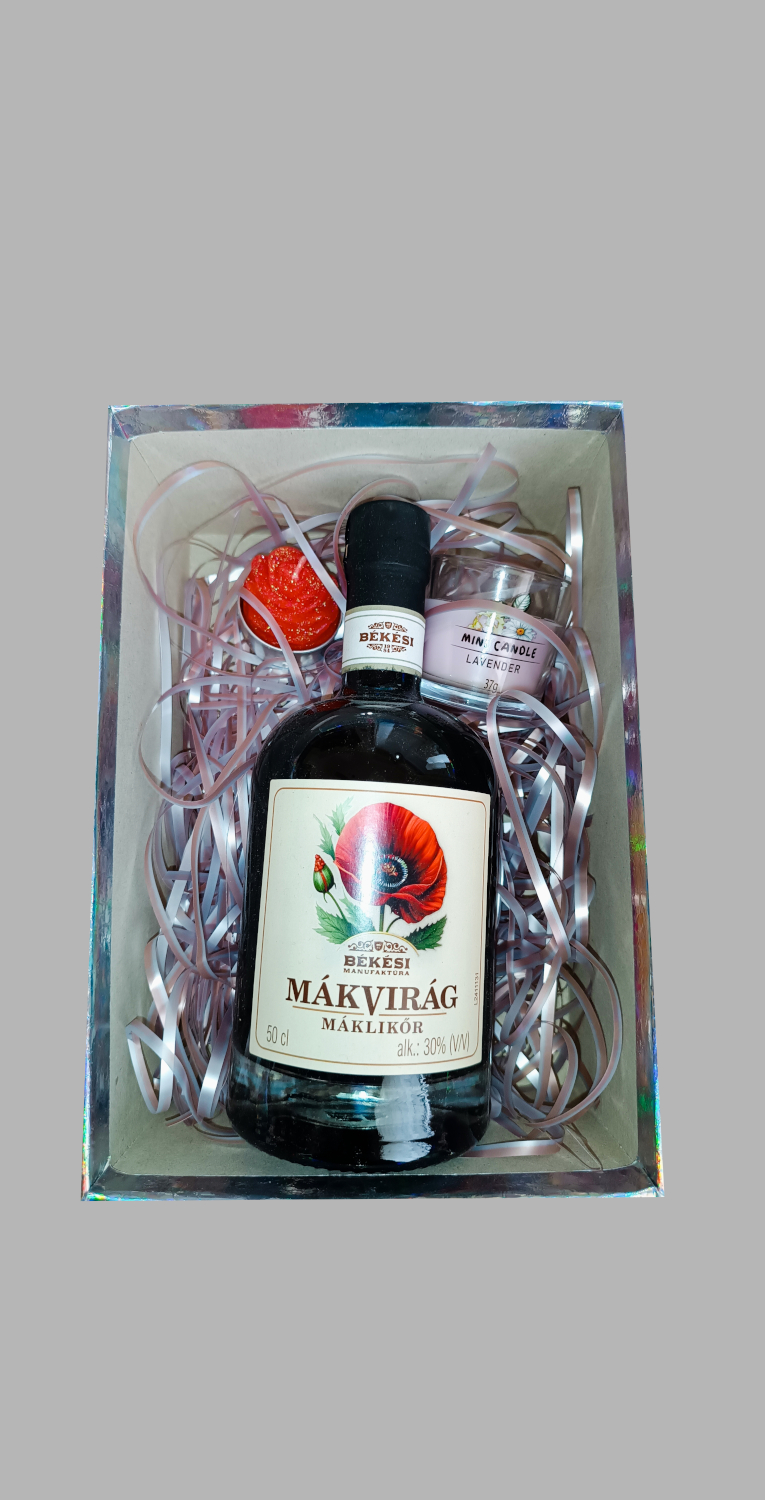 ezüst - ajándékdoboz - Mákvirág 0,5 L (30%)