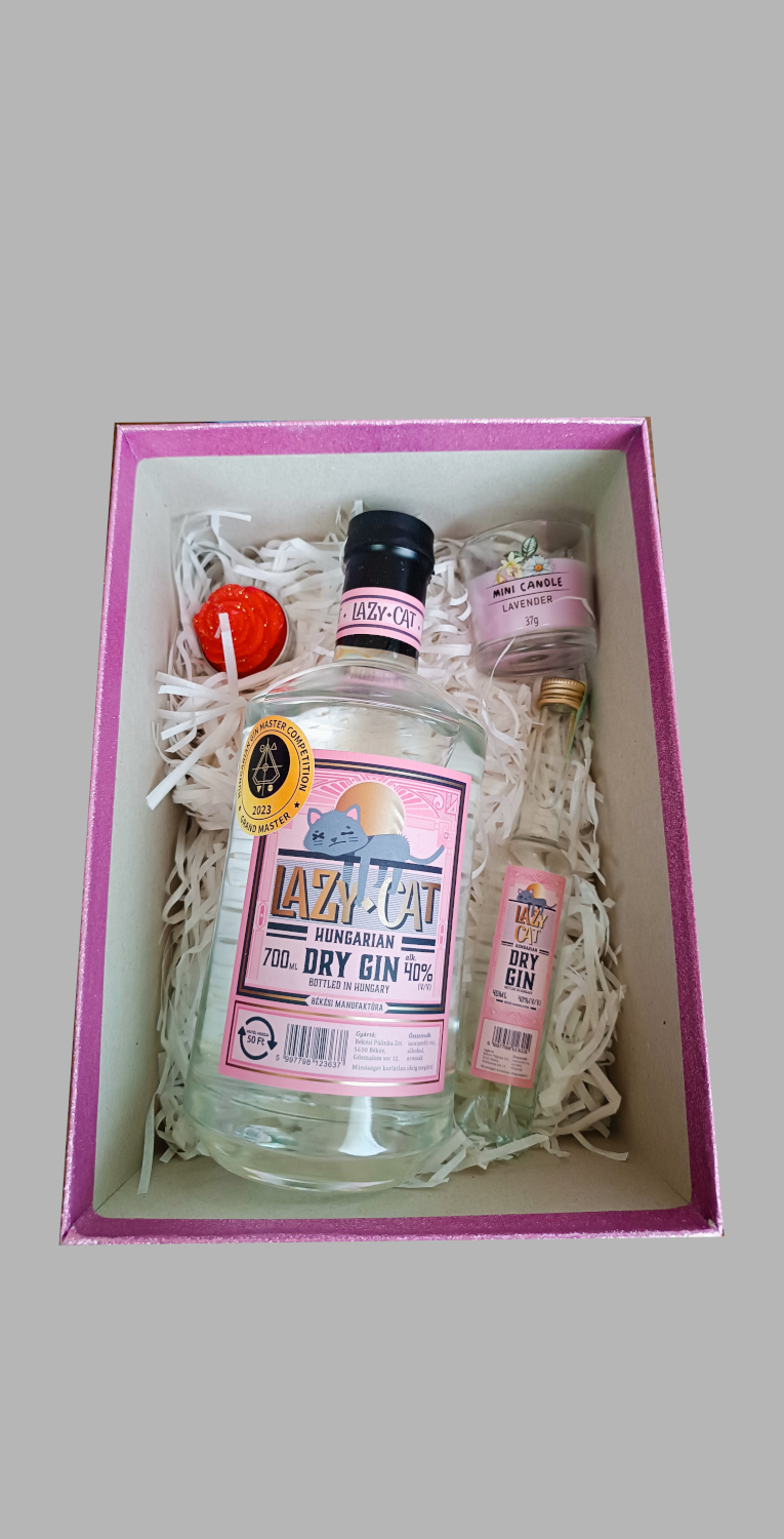 rózsaszín - ajándékdoboz - LazyCatDryGin 0,7 L (40%)