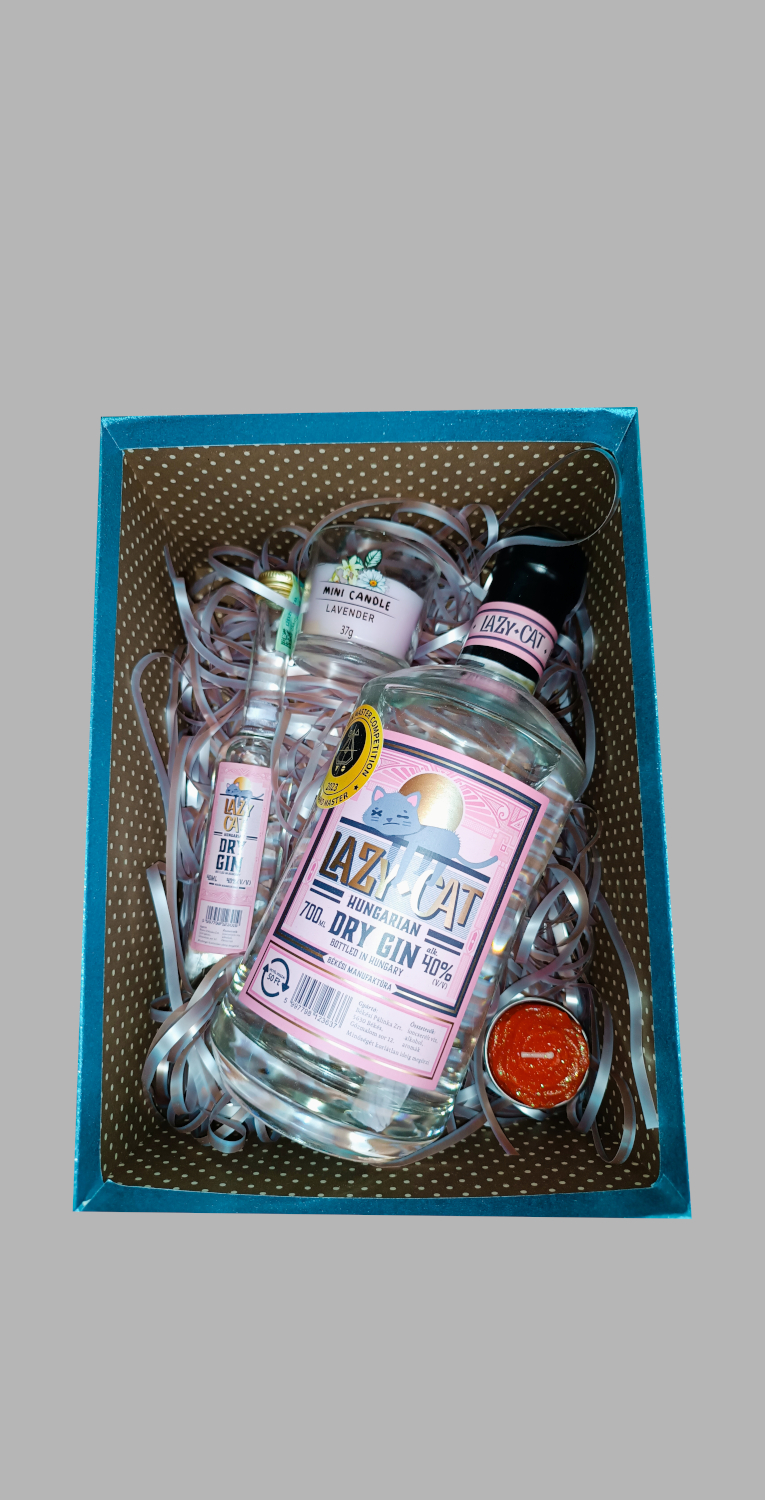 türkiz - ajándékdoboz - LazyCatDryGin 0,7 L (40%)