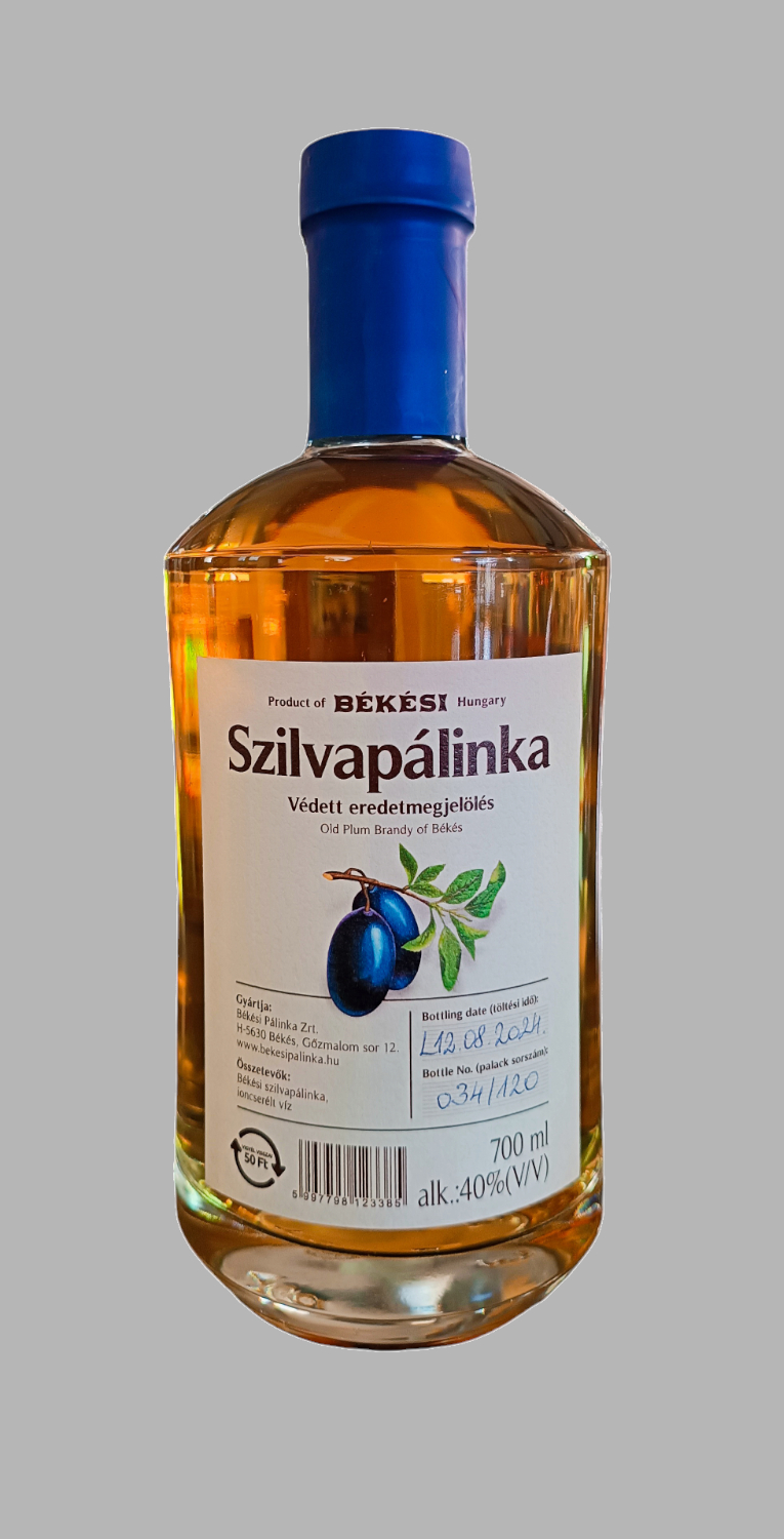 Békési Szilvapálinka 0,7 L (40%)-uj